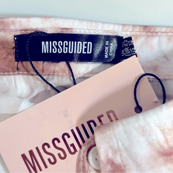 Missguided Abstract‎ Tie Dye Print Button Down Shirt Dress Size 10 NWT - Picture 8 of 10